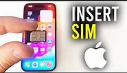 How To Insert SIM In iPhone 15 / 15 Pro - Full Guide