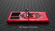 GW USA Case for Nokia C110 Case w/Tempered Glass Screen Protector [Military Grade] Ring Car Mount Kickstand Shockproof Hard Phone Case - Red