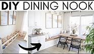 DIY BREAKFAST NOOK || HOW TO MAKE A DINING NOOK || BENCH SEATING TUTORIAL