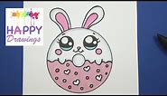 HOW TO DRAW A SUPER CUTE BUNNY DONUT EASY - HAPPY DRAWINGS