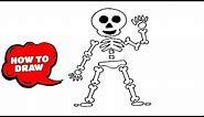 How to Draw a Skeleton for kids | Skeleton Drawing Cartoon