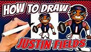 How to Draw Justin Fields for Kids - Chicago Bears Football
