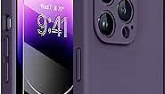 Miracase Designed for iPhone 14 Pro Max Phone Case with Screen Protector,[Upgraded Enhanced Camera Protection],Shockproof Liquid Silicone Case with Microfiber Lining,6.7 inch(Dark Purple)