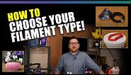 How to Choose a Filament Type - PLA, ABS, PETG, & TPU Filaments - A Guide To 3D Printing Filament