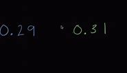 Comparing decimals (tenths and hundredths)