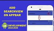 Android tutorial - 20 - How ADD Search View On App bar | Place Search Bar on Toolbar