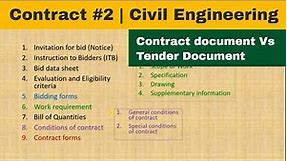 [Contract #2] Contract Document vs Tender Document | Civil Engineering | Procurement