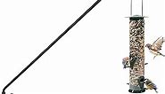 Gray Bunny Heavy Duty Deck Hook Wall Mounted, 37" Extended Bird Feeder Pole, Shepherd Hooks for Deck, Hanging Planters, Lanterns, Wind Chimes - Rust Proof & Adjustable, Black