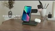minthouz 3 in 1 Fast Wireless Charger with Adapter 18W Fast Charging Station for Multiple Devices