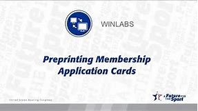 WinLABS - Preprinting Membership Application Cards