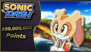 Sonic Dash — 100,000,000 Points Gameplay (Cream) — Super High Score!