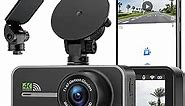 Dash Cam Front and Rear,4K+1080P WiFi Dual Dash Camera for Cars with App, 3" IPS Dashboard Camera Recorder,Night Vision,24H/7 Parking Mode, Loop Recording,170° Wide Angle,Free 64GB SD Card