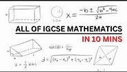 ALL of IGCSE Mathematics in 10 minutes (summary)