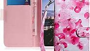 Compatible with Samsung Galaxy S22 Ultra 5G Phone Case Wallet Flip Case with Kickstand Card Holder Slot Cute Cover Luxury PU Leather Phone Case for Samsung S22 Ultra 5G Cherry Blossoms BX