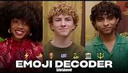 Guess The Movie by Emoji w/ the 'Percy Jackson and The Olympians' Cast | Emoji Decoder
