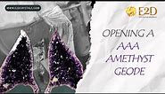 Cutting Open a AAA Amethyst Geode in Brazil, You Wont Believe how Purple It Is!