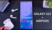 Samsung Galaxy S22 S22+ and S22 Ultra - How To Connect AirPods