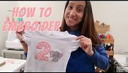 HOW TO EMBROIDER: Embroidering an Applique on a Shirt! Embroidery Business, Etsy Seller!