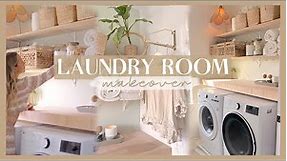 DIY LAUNDRY ROOM MAKEOVER | organization & decor ideas for a small space!