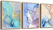 Natural Wood Framed Abstract Wall Art For Living Room Wall Decoration For Bedroom Colorful Color Abstract Wall Paintings Office Wall Decor Wall Pictures Home Decor Set of 3 Piece Framed Art Prints