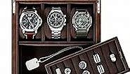 TAWBURY 3 Watch Box Organizer for Men - Cufflink and Watch Organizer | Mens Small Jewelry Box Watch Holder | Small Watch Box for Men | Watch and Cufflink Box | Watch Boxes for Men