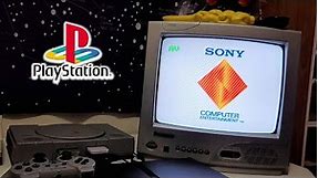 Original PS1 boot up on a CRT TV!