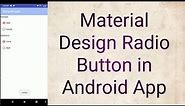Material Design Radio Button in Android App