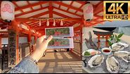 4K Miyajima Omotesando Shopping Street Walking Oyster Restaurant Japan Hiroshima Travel ASMR