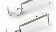 Curtain Rod Brackets Heavy Duty Adjustable Rod Holders for 7/8 or 1 Inch Rods, Set of 3 (White, fits rods up to 1 inch)