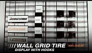 Show your Automotive Tires & Wheels with our Wall Grid Tire Display With Hooks - Martins Industries