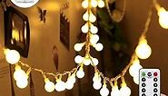 WERTIOO 33ft 100 LEDs Battery Operated String Lights Globe Fairy Lights with Remote Control for Outdoor/Indoor, Tent, Camping, Bedroom,Garden,Christmas Tree[8 Modes,Timer ] (Warm White)