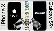 iPhone X (iOS 12) vs. Galaxy S9+ Speed Test
