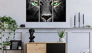 Black and White Animal Canvas Wall Art Leopard Painting