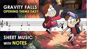 Gravity Falls - Opening Theme | Sheet Music with Easy Notes for Recorder, Violin Beginners Tutorial