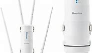 Latest AC1200 Long Range Outdoor WiFi Extender, Dual Band 2.4+5G 1200Mbps 802.11AC Outside PoE Access Point (AP)/Wireless Repeater/Mesh Signal Booster Internet Amplifier with 4 Antennas (WN572HP3)
