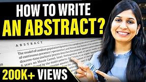 How to write an Abstract | For research paper and project reports