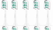Toothbrush Replacement Heads for Philips Sonicare ProtectiveClean DailyClean Electric Toothbrush Head 1 2 Series Plaque Control Gum 4100 5100 C1 C2 G2 Snap-on, 10 Pack