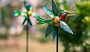 Wind Spinner Yard Spinners Hummingbird Small Wind Sculpture Metal Windmill 2 Pack for Outdoor Yard Patio Lawn & Garden