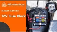 6 Circuit DC Fuse Block with Negative Bus Bar & Protective Cover Overview