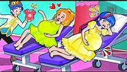 The Princesses Were Pregnant! Funny Pregnancy Situations! Hilarious Cartoon Animation