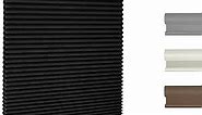 Boolegon Blackout Cellular Shades Cordless Pull Down 1.8 Inches Cellular Blinds Thermal Insulated Honeycomb Blinds for Windows, Custom Size, Black