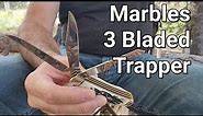 Marbles MR481 Three Blade Trapper Knife Review. Slip Joint Pocket Knife for Bushcraft.