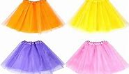 Koogel 4PCS Tutu for Toddler Girls, 3-Layer Multicolor Tutu Skirts Ballet Tutu Dress Up Kids Party Tutu for Dress Up Game Birthday Party Costume