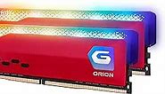 GeIL Orion RGB DDR4 RAM, 16GB (8GBx2) 3200MHz 1.35V XMP2.0, Intel/AMD Compatible, Long DIMM High Speed Desktop Memory, Hardcore Immersive Gaming/Multimedia Content Creation/Quality Live Streaming