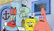 SpongeBob, Patrick, Squidward & Mr. Krabs - (Laughing, then walking away)