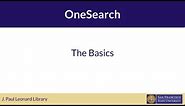 One Search: The Basics