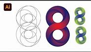 Number 8 Logo Design in Adobe Illustrator cc