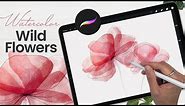How To Draw Watercolor Flowers • Easy iPad Art Tutorial • You Can Paint This Procreate