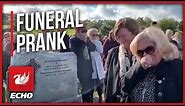 Man pranks mourners at his own funeral as his coffin is being buried