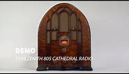 Demo of 1934 Zenith 805 Cathedral Radio + Bluetooth Retrofit